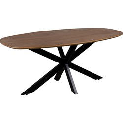 QUVIO Eettafel Sofia - Deens ovaal - 180x90 cm - Bruin