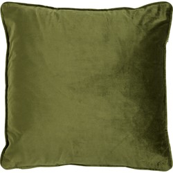 Dutch Decor FINN - Sierkussen 45x45 cm - velvet - effen kleur - Chive - groen - Dutch Decor