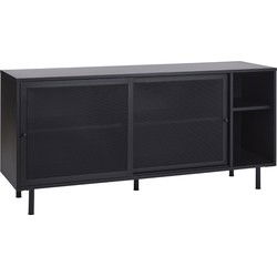 Dressoir Metaal Zwart - Schuifdeuren - 45x160x75cm - Veep