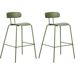 SIBLEY - Barkruk set van 2 - Groen - Synthetisch materiaal