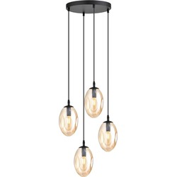 moderne hanglamp Bruno Zwart 4-lichts  - Øcm