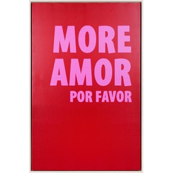 Wanddecoratie More Amor Por Favor Large - Rood - 90x60x3.2cm