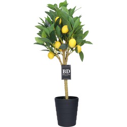 Bellatio design Kunst citrus boom in pot - citroen - 70 cm - kunstplant - voor binnen - Kunstplanten