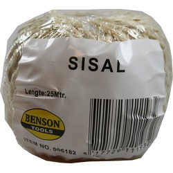 Benson Sisal touw - 1x bolletje - lichtbruin - 25 meter - 100 gram - Touw