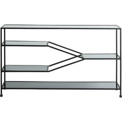 Light&living Side table 140x35x80 cm AINO smoke glas+mat zwart