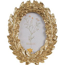 Clayre & Eef Fotolijst  7x9 cm Goudkleurig Kunststof Glas Ovaal Fotokader