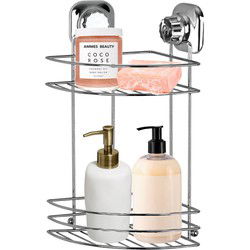 Concorde - Doucherekje hoek-model 2-laags - zilver - H30 cm - Douche- en badrekjes