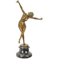 A BRONZE SCULPTURE OF A BALL DANCER