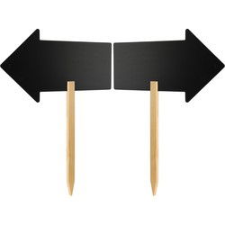 Krijtbord/schoolbord - 2x - pijl op stok - 33 x 2 x 54 cm - richting - Krijtborden