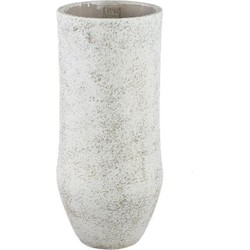 PTMD Bloempot Dorin - 20x20x45 cm - Cement - Wit