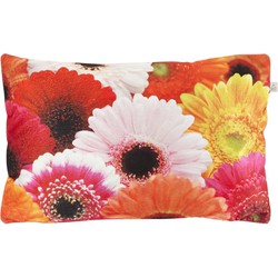 Dutch Decor SAMARA - Sierkussen gerbera's -  fuchsia - 30x50 cm - Dutch Decor