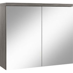 Badplaats Spiegelkast Toledo 80 x 20 x 60 cm - Grijs Eiken - Badkamerkast Badkamer