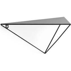 Kave Home - Teg wandplank prisma in staal met zwarte afwerking 40 x 20 cm