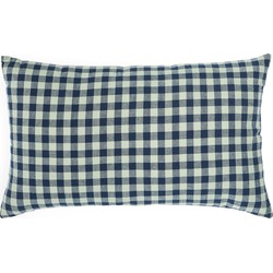 Kave Home - Yanil-kussensloop van 100% katoen met groene en blauwe ruiten 30 x 50 cm