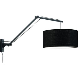 Wandlamp Andes - Bamboe Zwart/Zwart - 95x47x55cm