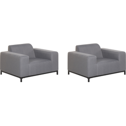 Beliani ROVIGO - Fauteuil-Grijs-Polyester