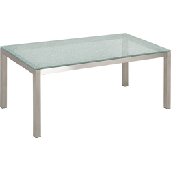 Beliani GROSSETO - Eettafel-Transparant-Veiligheidsglas, RVS