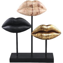 PTMD Kiss Ornament - 40 x 11 x 40 cm - Poly - Zwart