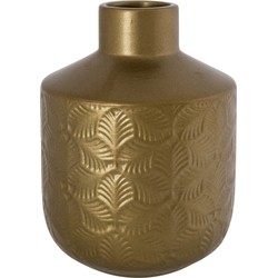 Bloemenvaas/vazen van brons kleur keramiek H20 x D15 cm - Vazen