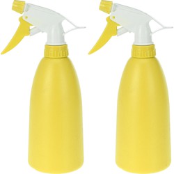 2x Waterspray plantensproeier geel 480 ml - Plantenspuiten