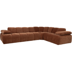 WOOOD Mojo Hoekbank Rechts - Ribstof - Roest Bruin - 74x310x230