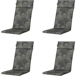 Madison -  Tuinstoelkussen Hoge Rug Circle green - Ca. 120x50 cm - Set van 4