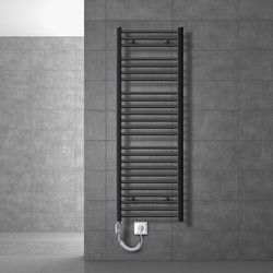 Elektrische badkamerradiator met verwarmingselement 900W 500x1500 mm antraciet recht met zijaansluiting LuxeBath