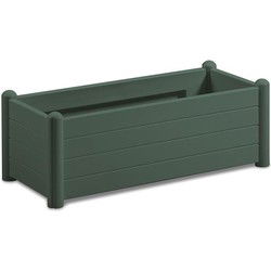 Rechthoekige bloembak - Houtafwerking - 100x43xH35cm - 80L - Donkergroen