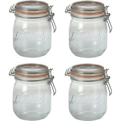 18x stuks luchtdichte weckpot transparant glas 0.5 liter - Weckpotten