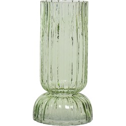 Vaas/bloemenvaas - glas - D13 x H26 cm - lichtgroen - Vazen