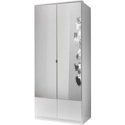Kledingkast met 2 spiegeldeuren - L91 cm