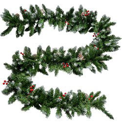 Clayre & Eef Kerstslinger Guirlande Groen Kunststof