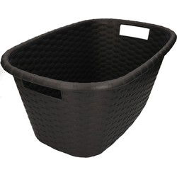 Kunststof wasmand - zwart - 35 liter - 60 x 40 x 25 cm - Wasmanden