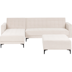 Beliani ABERDEEN - Modulaire Sofa-Beige-Fluweel
