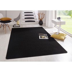 Uni Laagpolig Effen Vloerkleed - Fancy - Zwart - 160x240 cm