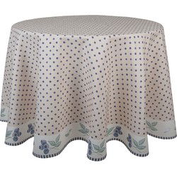 Clayre & Eef Tafelkleed Beige Blauw Katoen Bos Dieren Herfst