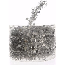 Elegant Christmas kerstboom decoratie sterren slinger zilver 700 cm - Kerstslingers