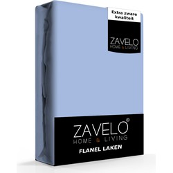Zavelo Flanel Laken Blauw-1-persoons (180x290 cm)