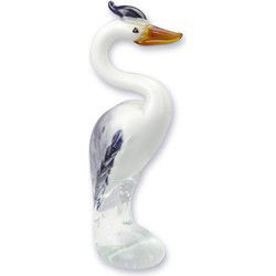 A MURANO STYLE GLASS FIGURINE OF A STORK