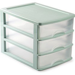 PlasticForte Ladeblok - groen - 3 lades - L35,5xB27xH26 - organizer - Ladeblok