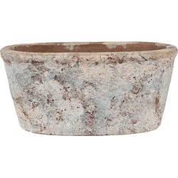 Clayre & Eef Bloempot 26x13x12 cm Beige Blauw Terracotta