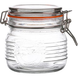 Urban Living Weckpot/inmaakpot - 500 ml - glas - met beugelsluiting - D11 x H11 cm - Weckpotten