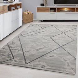 Alba Modern Grijs vloerkleed - Marmer Design - 160 X 230 CM