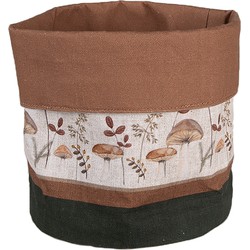 Clayre & Eef Broodmand Ø 15x16 cm Beige Katoen Rond Paddenstoelen