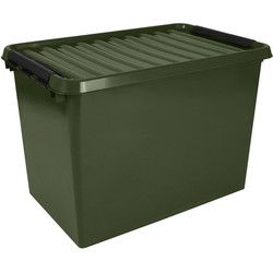 Sunware opslagbox - groen - deksel - kunststof - 72 liter - 60x40x34cm - Opbergbox