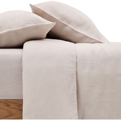 Kave Home - Grijze set dekbedovertrek en kussenslopen Simmel van katoen en linnen voor een bed van 90