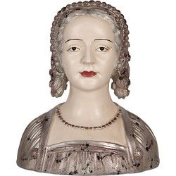 Clayre & Eef Decoratie Beeld Vrouw 27x15x30 cm Beige Kunststof