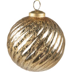 Clayre & Eef Kerstbal  Ø 9 cm Goudkleurig Glas Kerstdecoratie