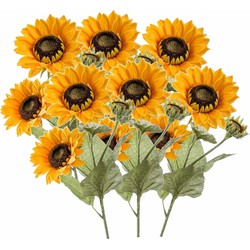 6x stuks zonnebloemen kunstbloemen 62 cm - Kunstbloemen