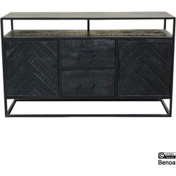 Benoa Jax 2 Door 2 Drawer Sideboard Black 150 cm